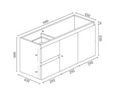 BIANCA 900mm MDF Wall-Hung Vanity (LHD)