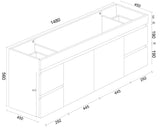 BIANCA 1500mm PVC Wall-Hung Vanity