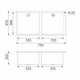 BLAUPUNKT GAVIA DOUBLE BOWL SINK (GRANITE)