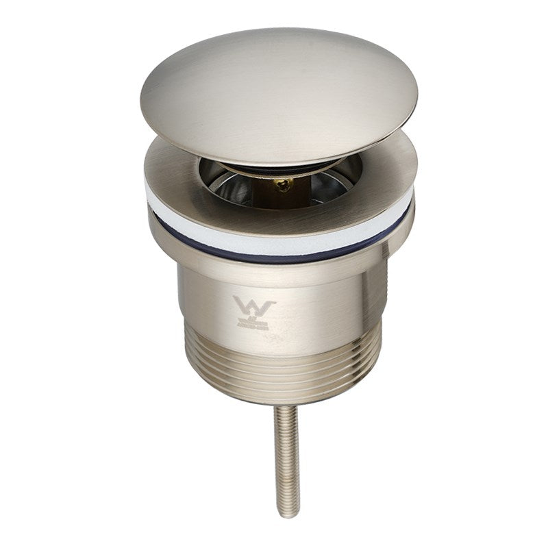 40mm Brushed Nickel Pop Up Waste Universal Non Overflow