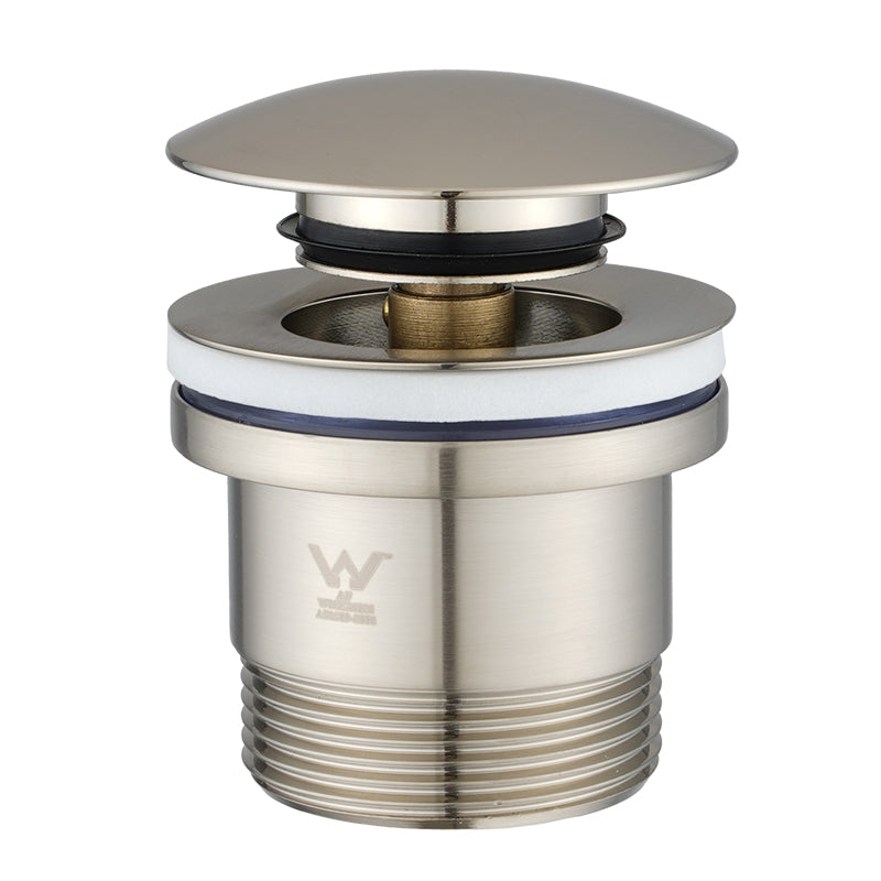 40mm Brushed Nickel Pop Up Waste Universal Non Overflow