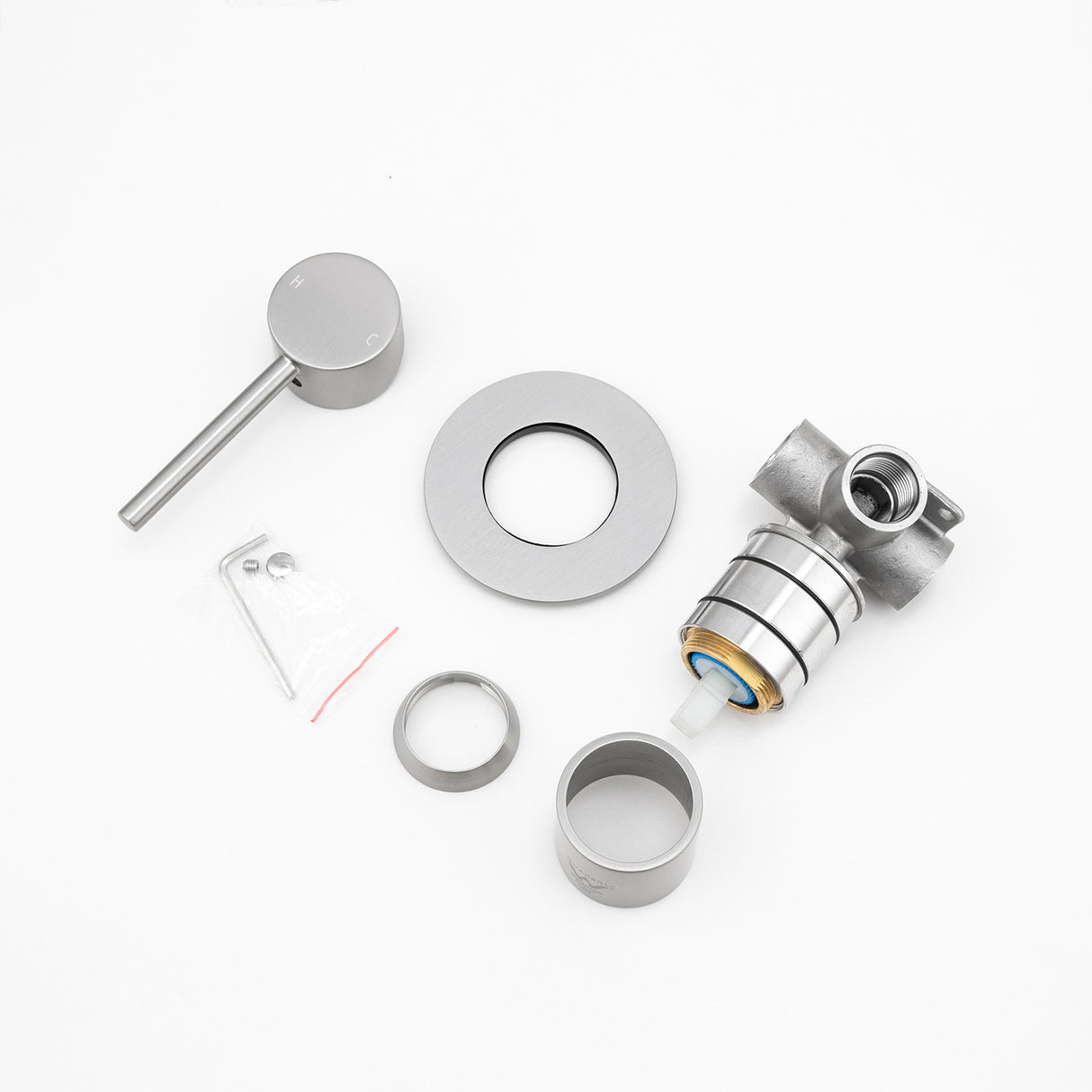 LUCID PIN - Brushed Nickel Wall Mixer