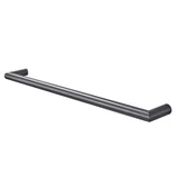 Round Horizontal Brushed Gun Metal Grey Electric Heated Towel Rack Single Bar