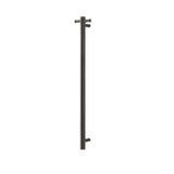 Round Vertical Brushed Gun Metal Grey Electric Heated Towel Rack Single Bar