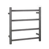 Brushed Gunmetal Heated Towel Rack 4 Bars