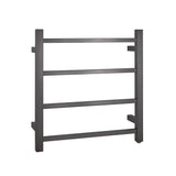Brushed Gunmetal Heated Towel Rack 4 Bars
