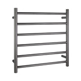 Brushed Gunmetal Heated Towel Rack 6 Bars