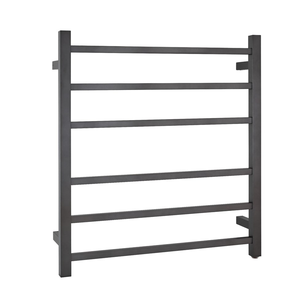 Brushed Gunmetal Heated Towel Rack 6 Bars