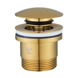 40mm Brushed Brass Pop Up Waste Universal Non Overflow