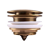 40mm Brushed Brass Bathtub Pop Up Waste Non Overflow