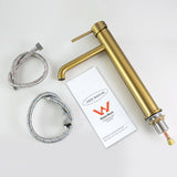 LUCID PIN - Brushed Brass Tall Basin Mixer