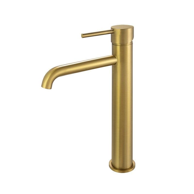 LUCID PIN - Brushed Brass Tall Basin Mixer