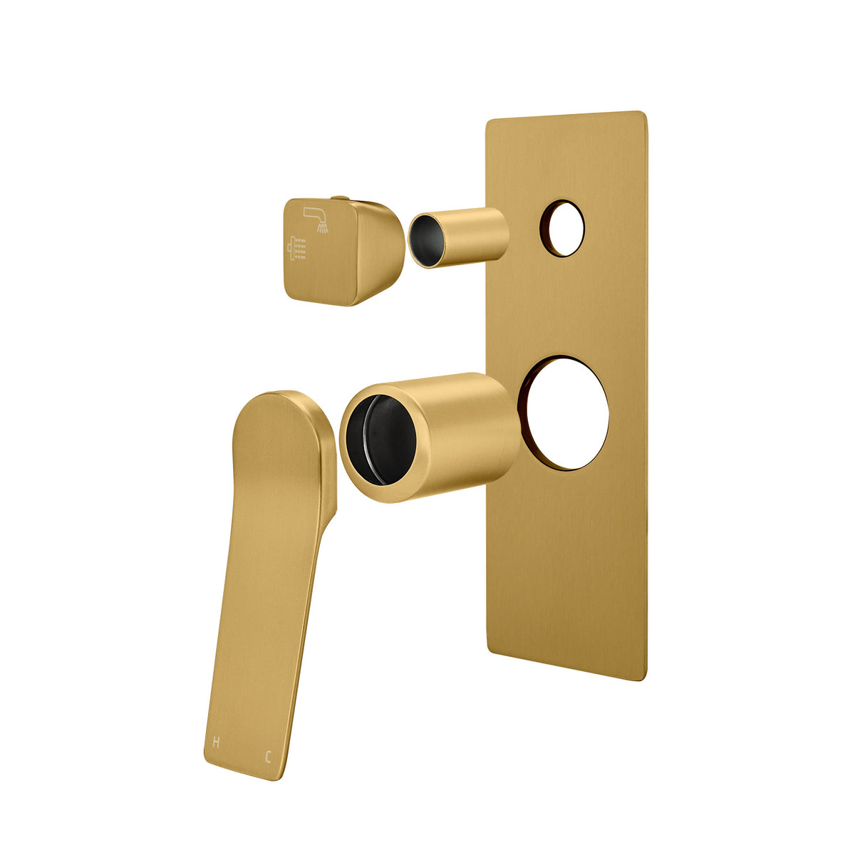 RUSHY - Brushed Brass Diverter Mixer