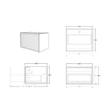 Bellevue Woodgrain Wall Hung Fluted Vanity 590X496X380MM