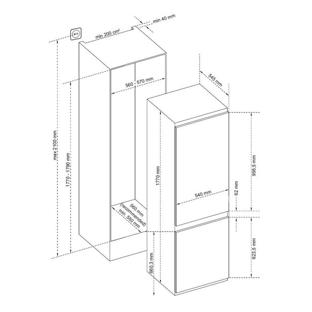 BLAUPUNKT INTEGRATED FRIDGE