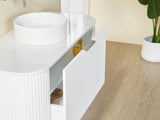 Avalon Curved Wall Hung Fluted Vanity 1490X493X470MM
