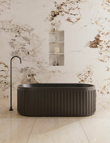 Cascade Matte Black Solid Surface Stone Free Standing Bath 1700mm*750mm*550mm