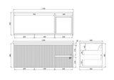 Brindabella Wall Hung Fluted Vanity 1200X455X480MM