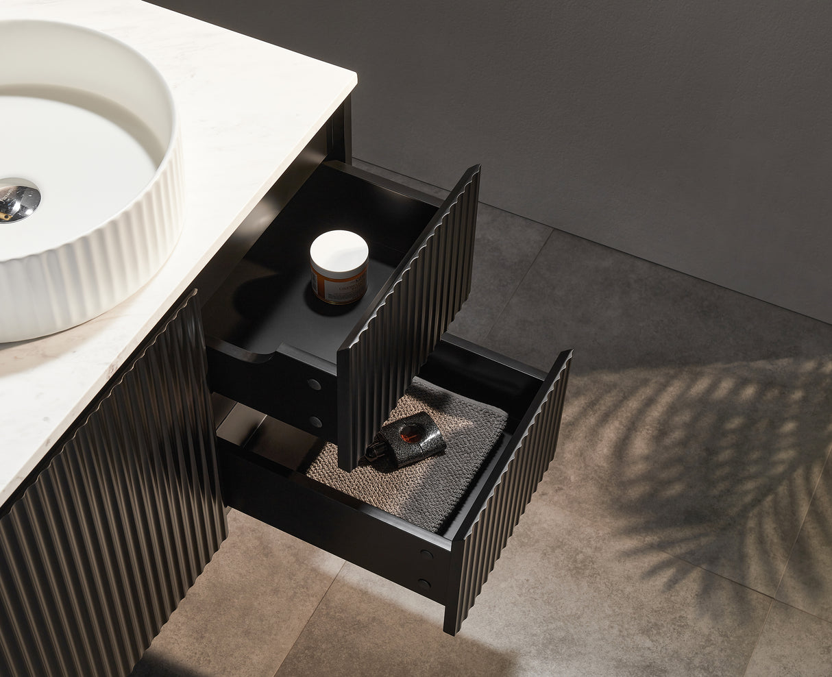 Brindabella Double Bowl Wall Hung Fluted Vanity 1500X455X480MM