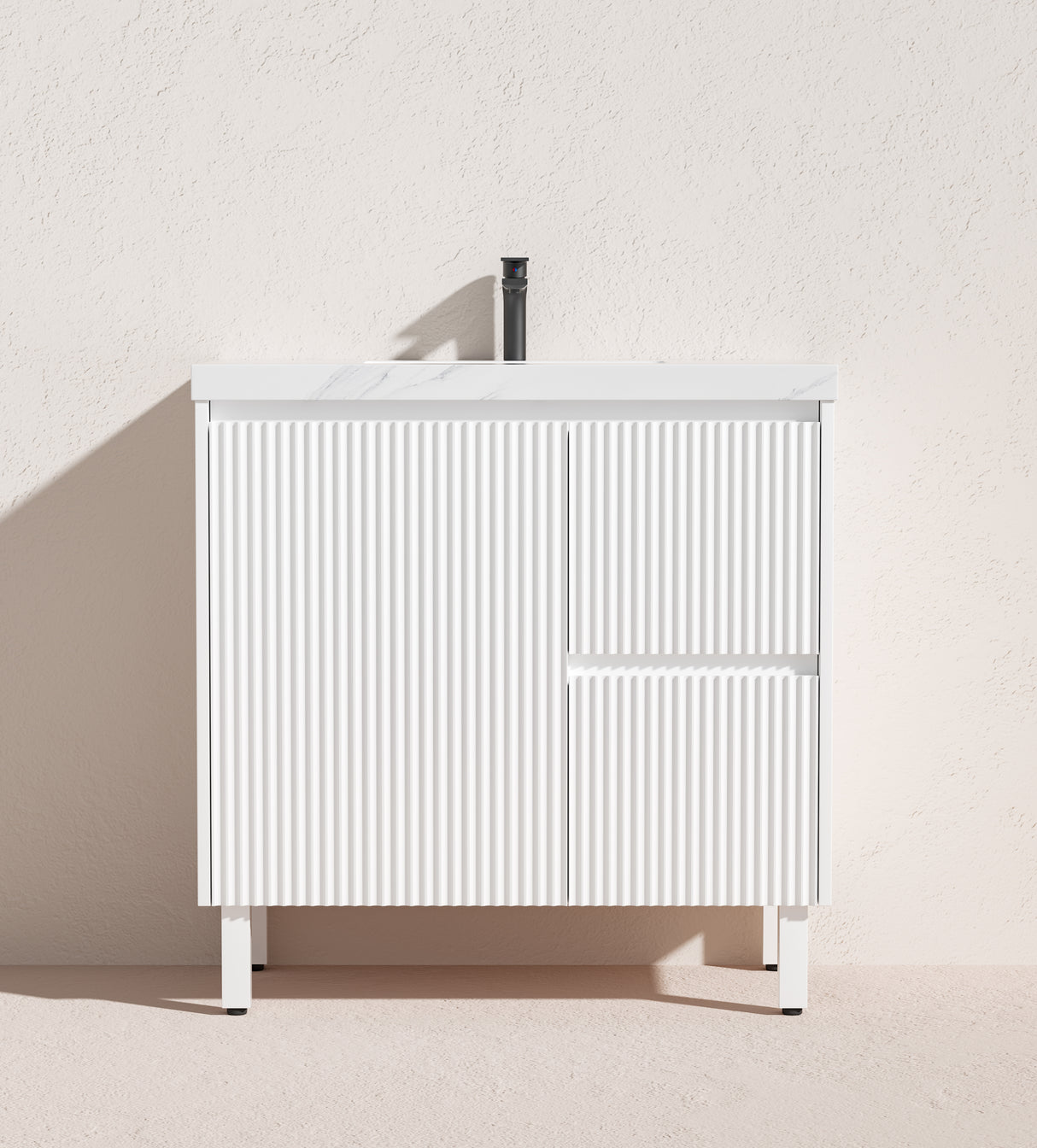 Brighton Free Standing Fluted Vanity 900X455X860MM