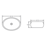 Chur 33 Counter-top Oval Basin - Matt Black