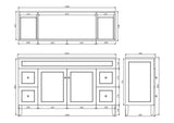 Harrington Free Standing Vanity 1500X455X860MM