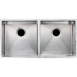 Handmade Stainless Steel Chrome Double Bowl Kitchen Sink 1.2mm (Top/Flush/Undermount) 860*440*200mm
