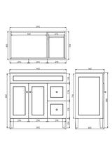Harrington Free Standing Vanity 900X455X860MM