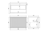 Kirribilli Wall Hung Fluted Vanity 750X455X480MM