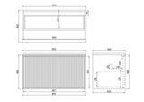 Kirribilli Wall Hung Fluted Vanity 900X455X480MM