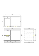 Miami Wall Hung Vanity 750X455X480MM
