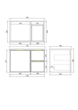 Miami Wall Hung Vanity 740X455X480MM