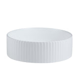Cora 36 Counter-Top Fluted Round Basin- Gloss White