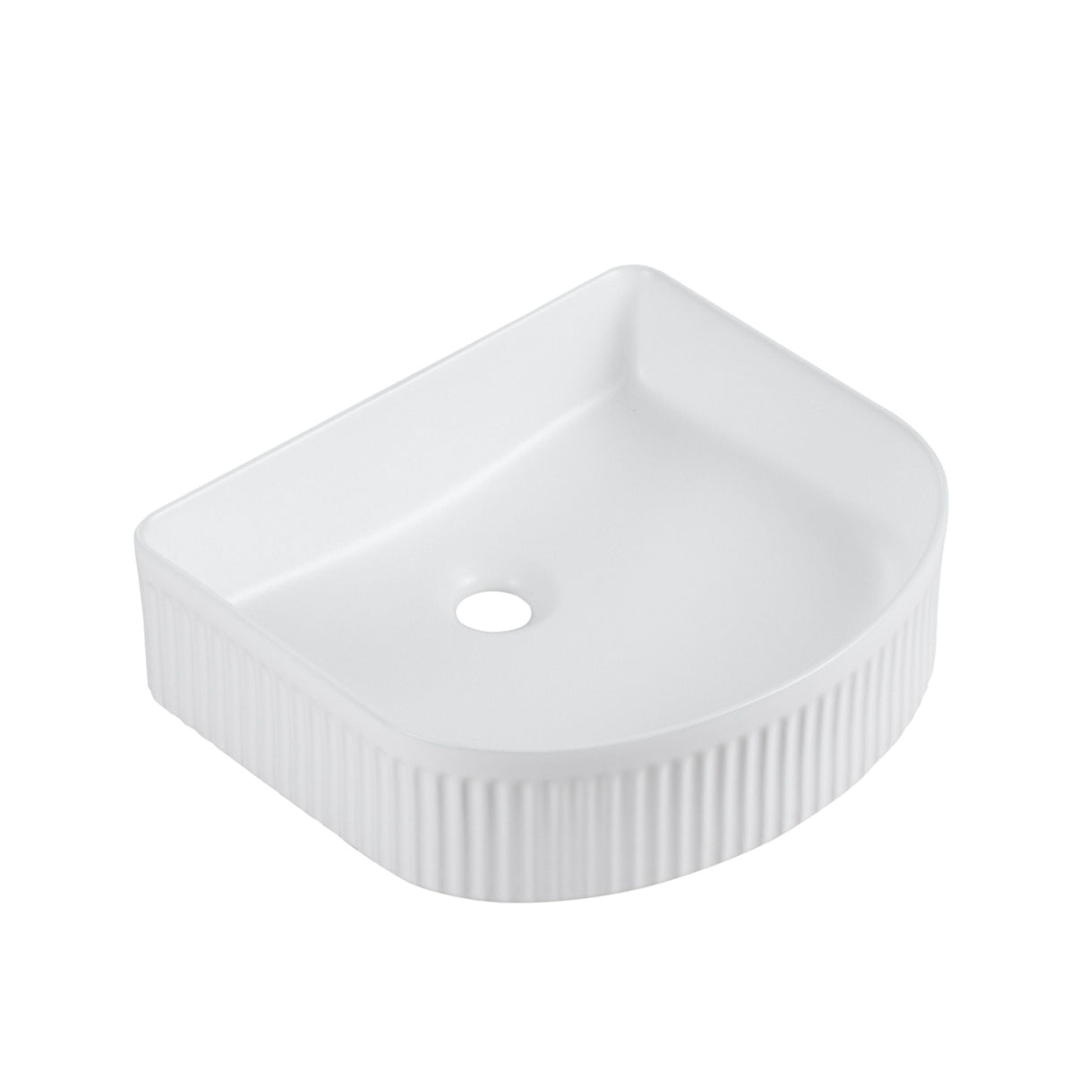 Cora 40 Counter-Top Fluted Arch Basin - Matt White