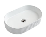 Cora 58 Counter-Top Fluted Oval Basin - Gloss White