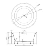 Round Freestanding Bath 1280X1280X595MM