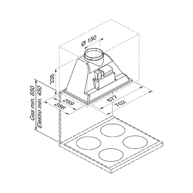 BLAUPUNKT 70CM UNDERMOUNT (STAINLESS STEEL)