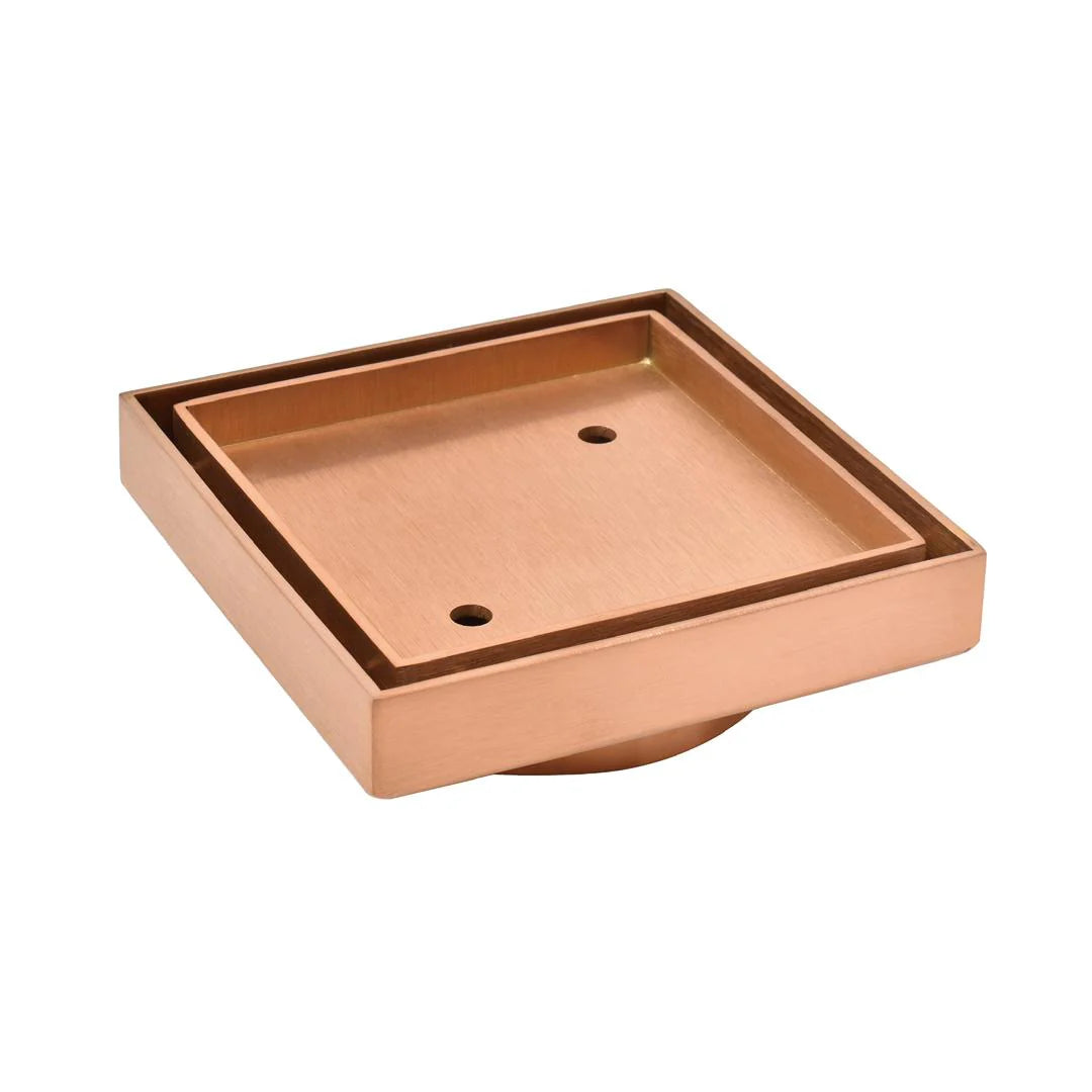 Rose Gold Stainless Steel Tile Insert Square Floor Waste