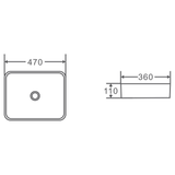 Etna 78 Series Counter-top Rectangular Art Basin - Nero Grey