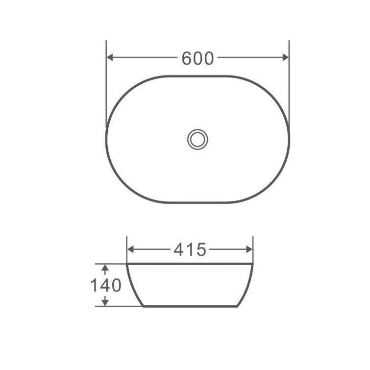 Evea 60B Counter-top Oval Basin