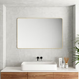 Aluminum Framed 1200mm Rectangular Mirror - Brushed Gold