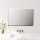 Aluminum Framed 600mm Rectangular Mirror -Matt Black