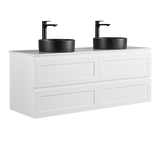 Fremantle Double Bowl Wall Hung Vanity 1500X450X560MM