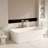 Fortuna Ultra-Thin Back-to-Wall Bathtub - Gloss White
