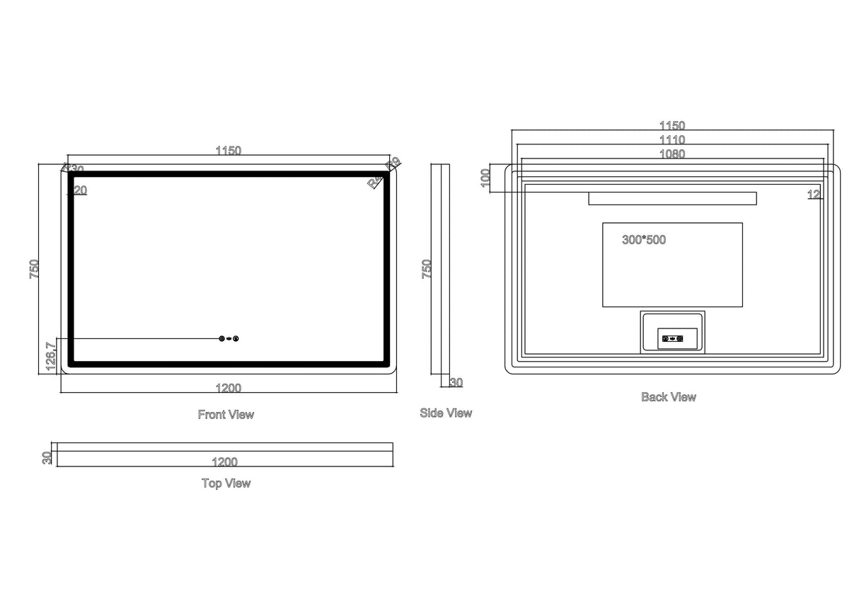Freya 1200×750mm LED Rectangular Mirror