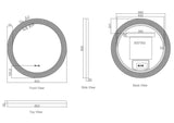Freya 800mm LED Textured Round Mirror