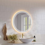 Freya 800mm LED Textured Round Mirror