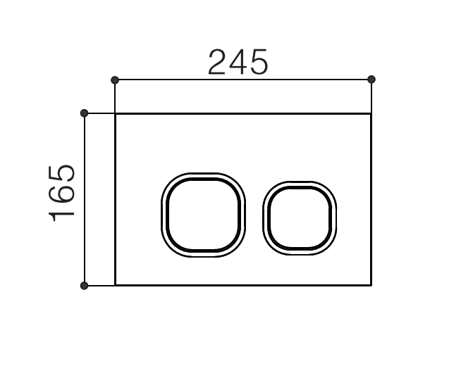R&T In Wall White Glass Push Plate