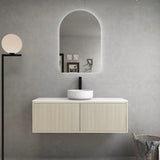 Bellevue Woodgrain Wall Hung Fluted Vanity 1200X386X380MM