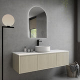 Bellevue Woodgrain Wall Hung Fluted Vanity 1500X496X380MM